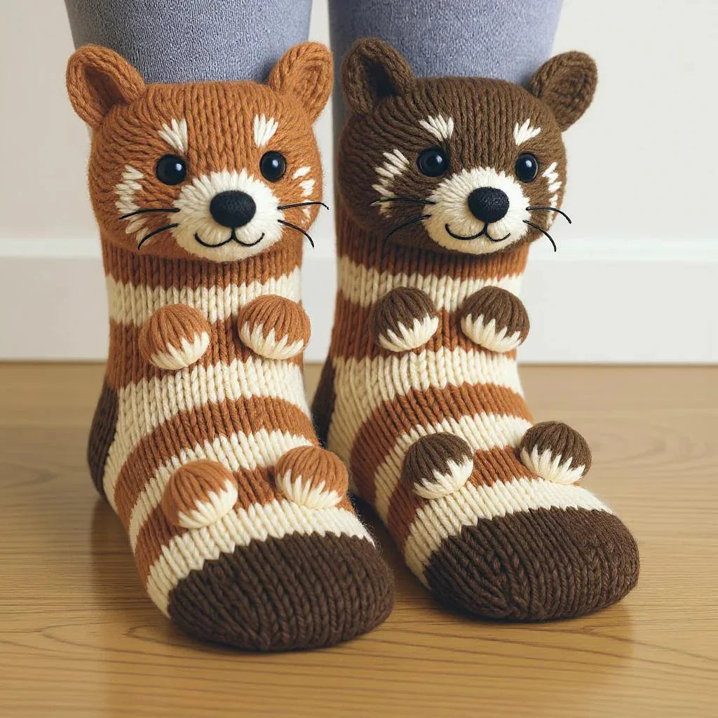 The Viral CozyCritter 3D Animal Socks | Cute & Fuzzy Winter Slipper Socks YNOM cornerstore