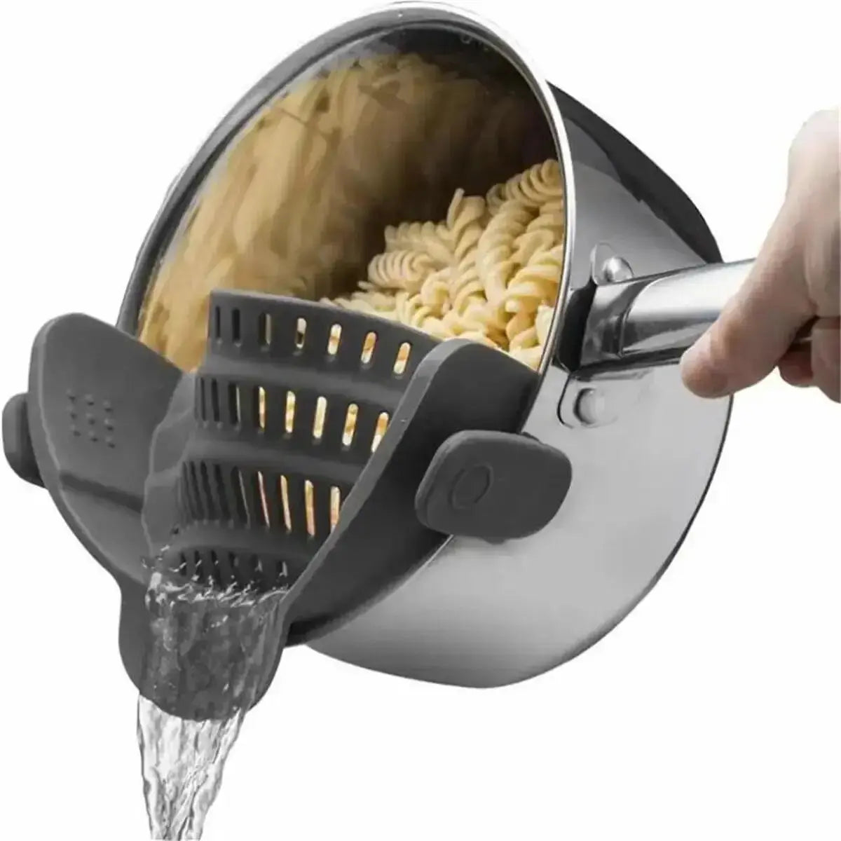 StrainWise Clip-On Silicone Strainer | The Hands-Free Draining Hack - YNOM