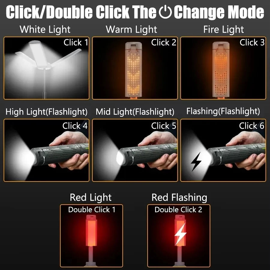 GlowFold Retractable LED Camping Lantern | Rechargeable & Collapsible XINGZHIRAOE Official Store