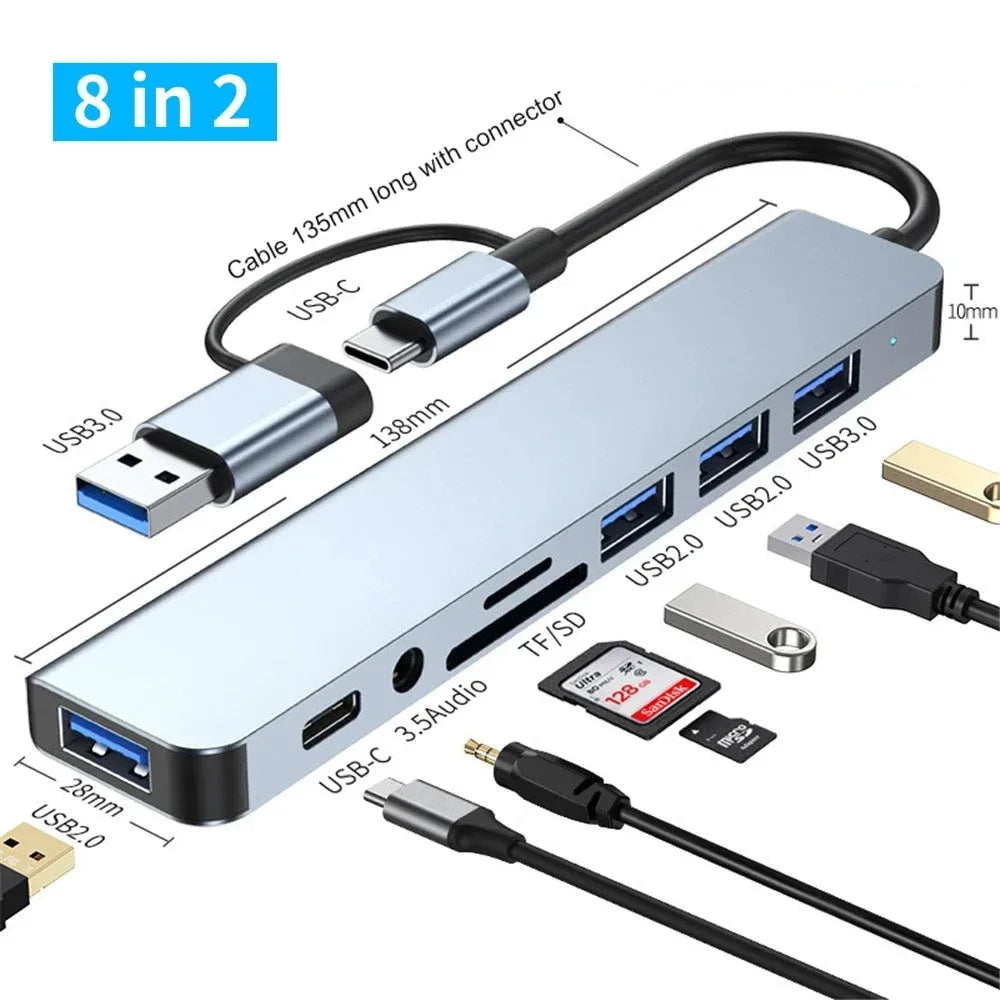 ConnectMax 8-in-1 USB-C Hub | 5Gbps Docking Station for Laptops & MacBook Stone's Store