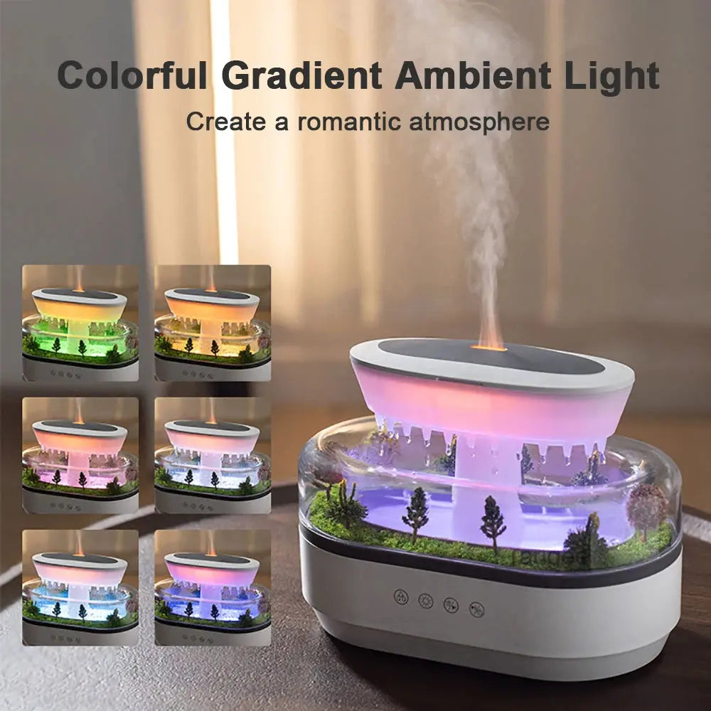 Raindrop Glow Cloud Humidifier | With Soothing Rain Sounds & Night Light - YNOM