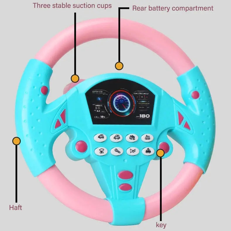 DriveLearn Interactive Steering Wheel Toy | Educational & Musical Driving Fun 3 Yuan Store