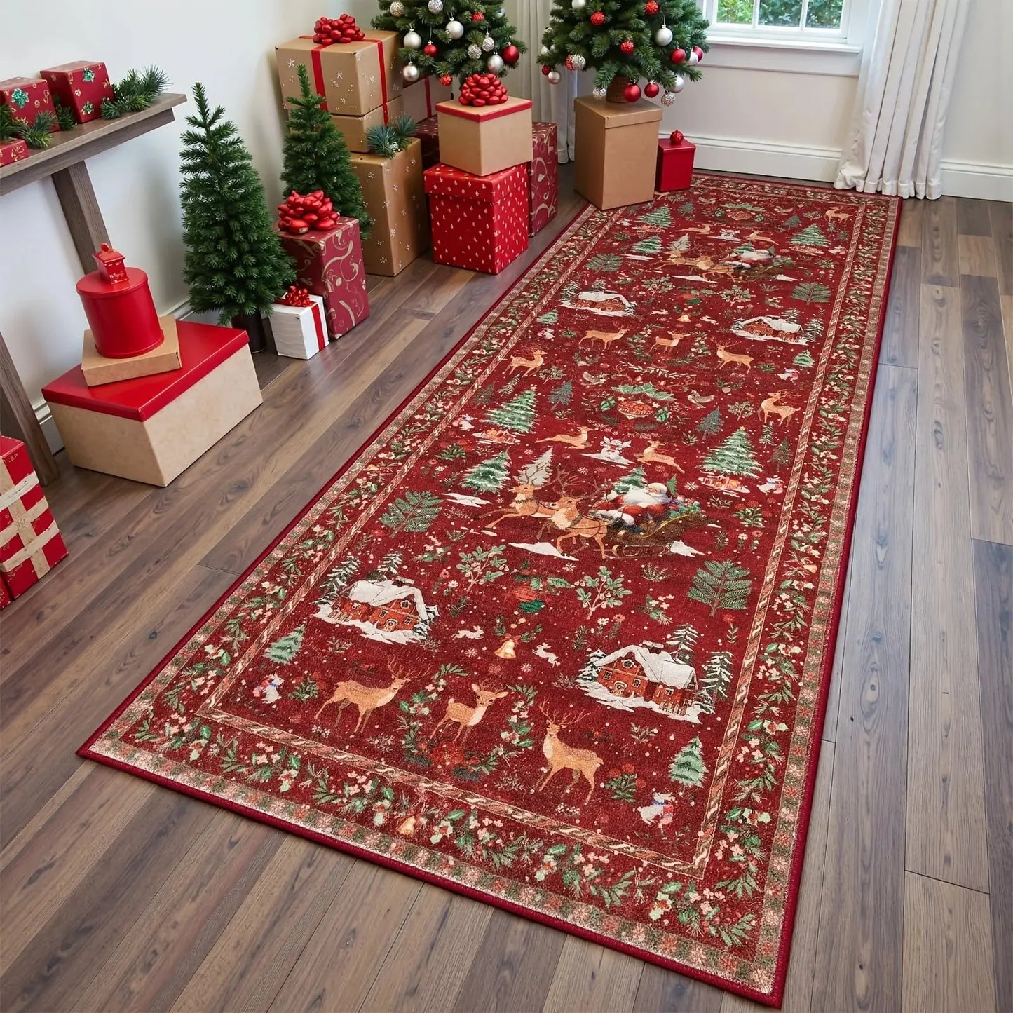 SantaStep – Cozy Christmas Tree Carpet Runner | Festive Anti-Slip Holiday Rug Shop1103185396 Store