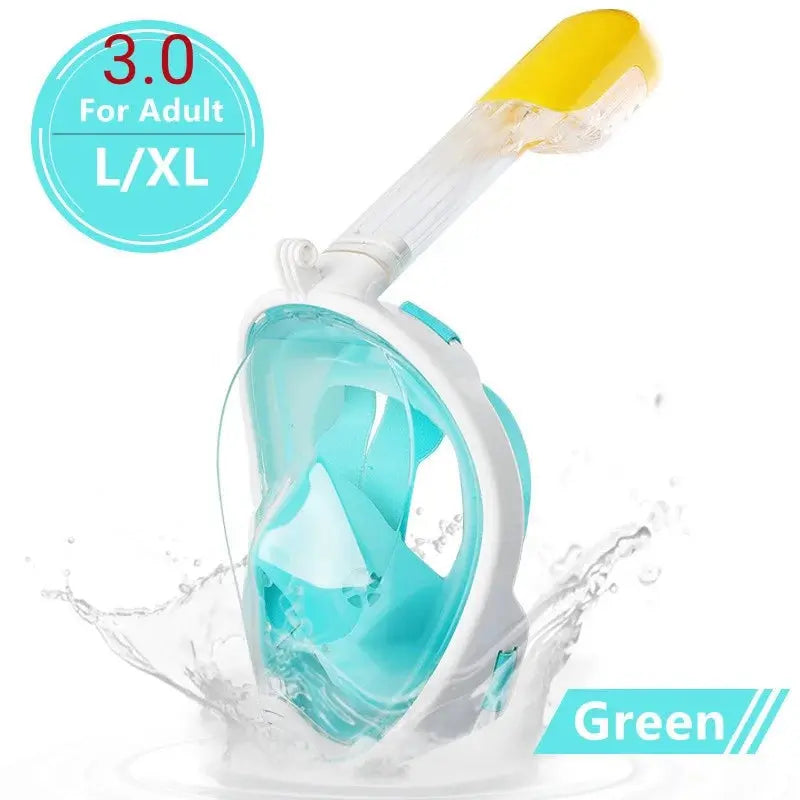 AquaVision 180° Full Face Snorkel Mask | Anti-Fog & Easy-Breathe Design XIAOTERR Store