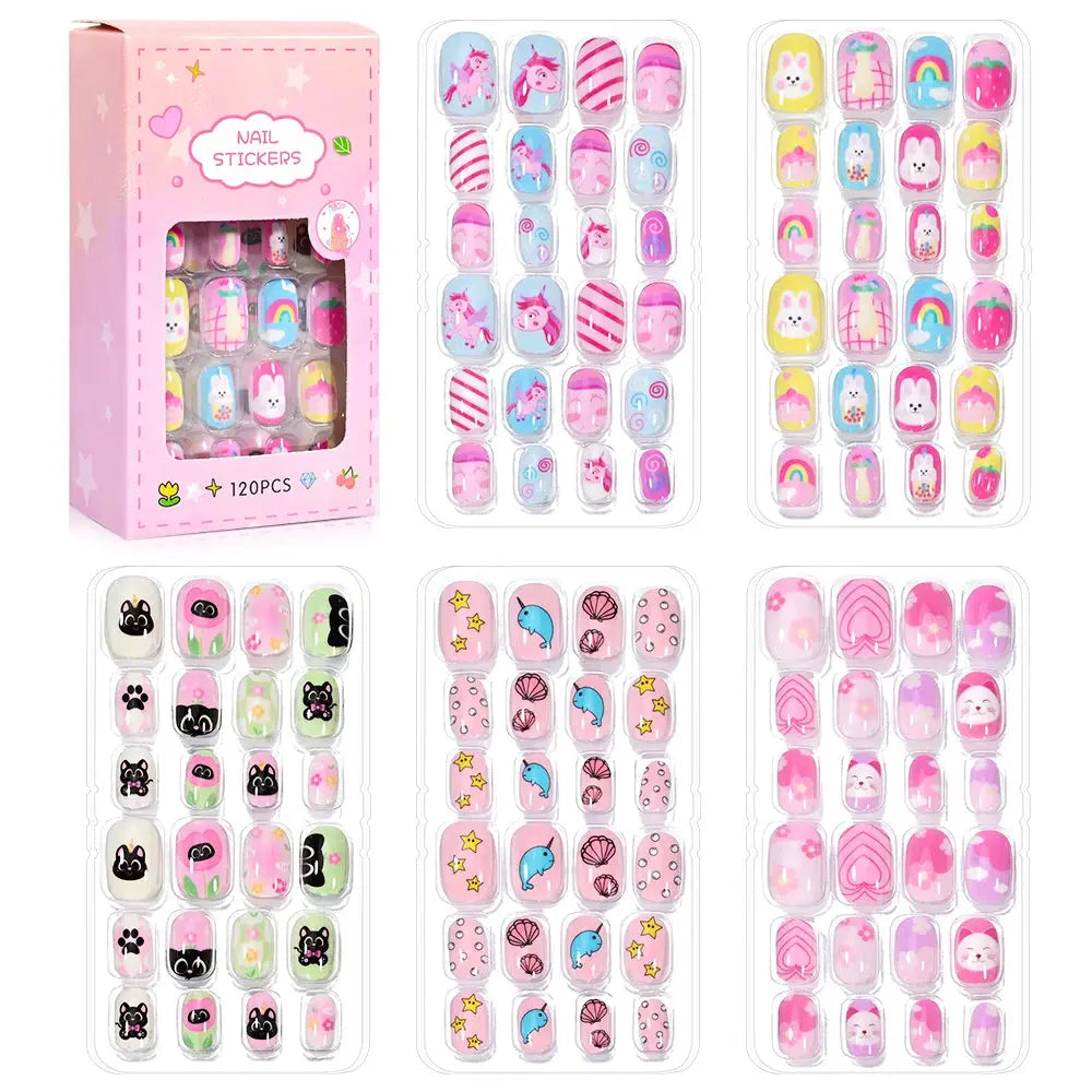 GlamTiny 520 Sparkly Nail Stickers for Kids – Mess-Free, Non-Toxic & Creative Nail Art Fun 123 Nail Art Store