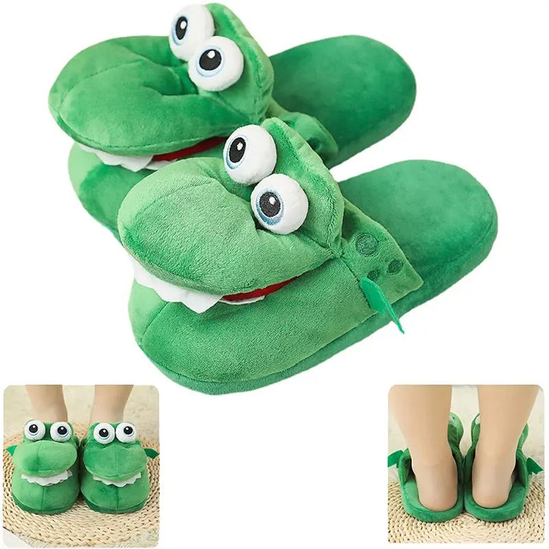 CrocCozy Funny Crocodile Slippers | Plush, Non-Slip Comfort for All Ages HomeMuseum Store