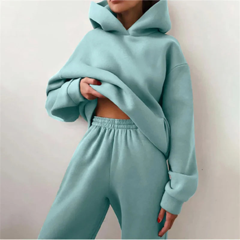 AuraLounge Cloud-Soft Oversized Hoodie & Pant Set Stone's Store