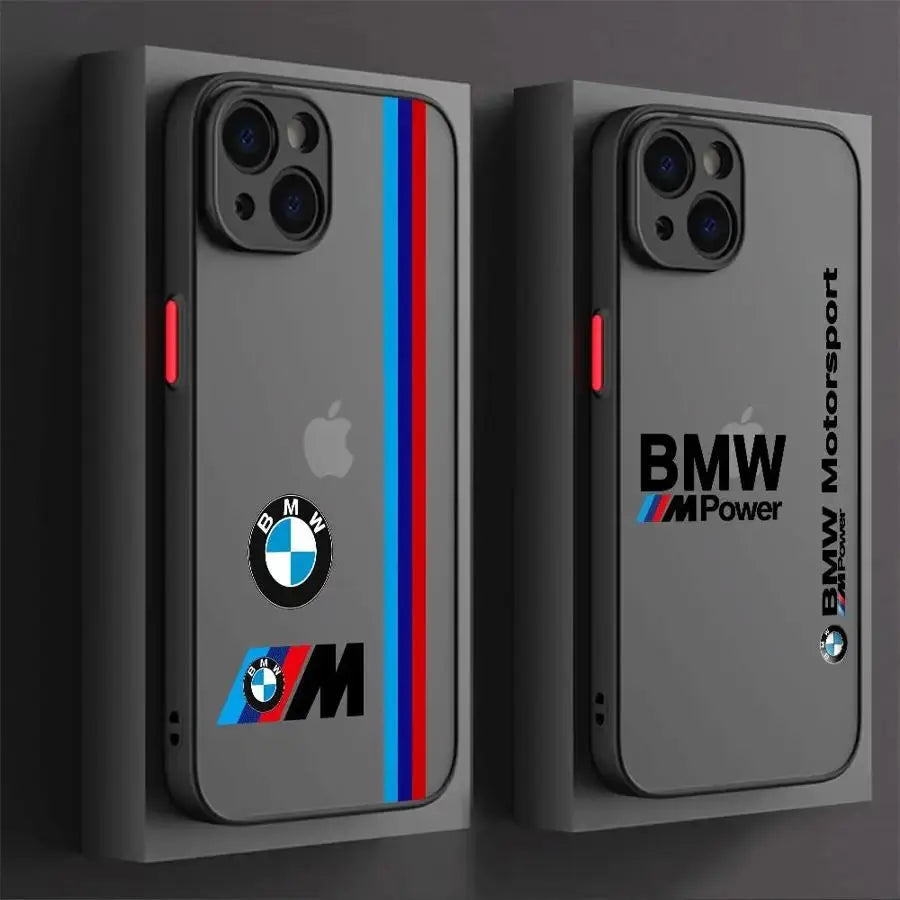 BMW Luxury Sports Car Design Shockproof Case for iPhone 16 15 14 13 12 11 Pro Max XR XS X SE – Transparent Black Edge Cover FLOVAR Global Store