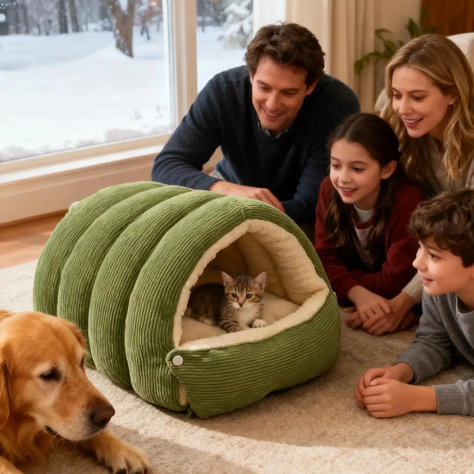 CozyPaw Heated Cat Cave | An Engineered Sanctuary for Anxiety & Warmth Iridescent Garden Store