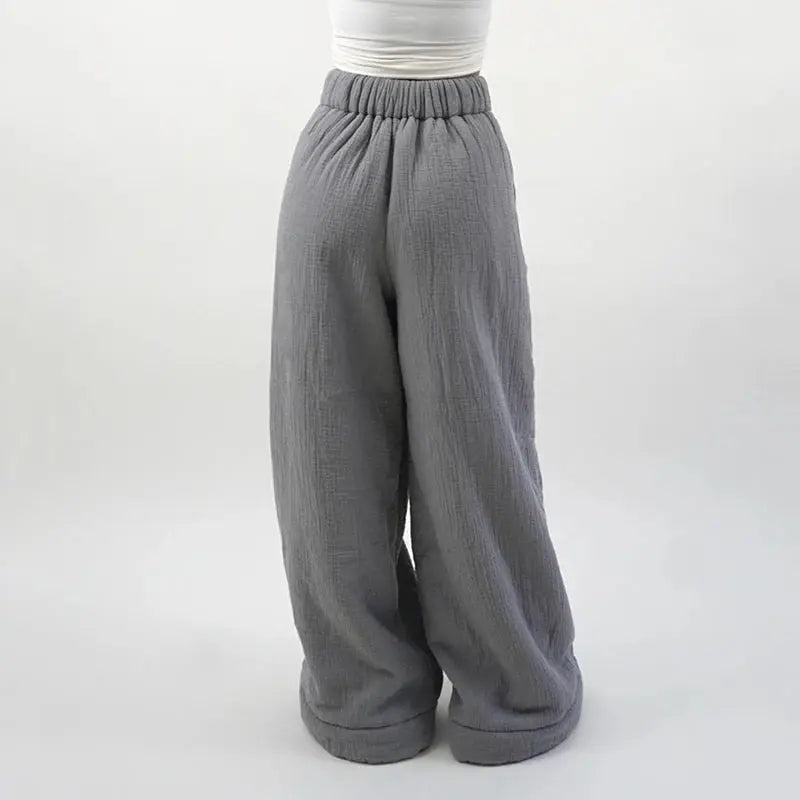 CozyChic Winter Wide-Leg Pants - Fleece Lined Thermal Loungewear for Women | Warm Loose Fit Sweatpants Xwy Baby Store