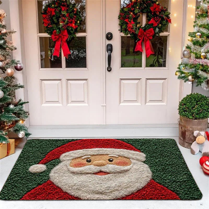 JollyWelcome Outdoor Christmas Doormat | Festive Santa & Gingerbread Man YNOM cornerstore