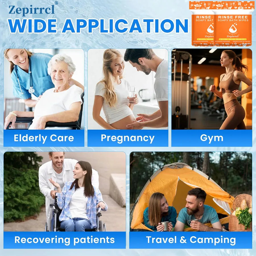 FreshEase Rinse-Free Bath Wipes | XL Body Cleansing for Travel & Care - YNOM cornerstore