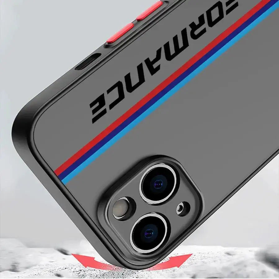 BMW Luxury Sports Car Design Shockproof Case for iPhone 16 15 14 13 12 11 Pro Max XR XS X SE – Transparent Black Edge Cover FLOVAR Global Store