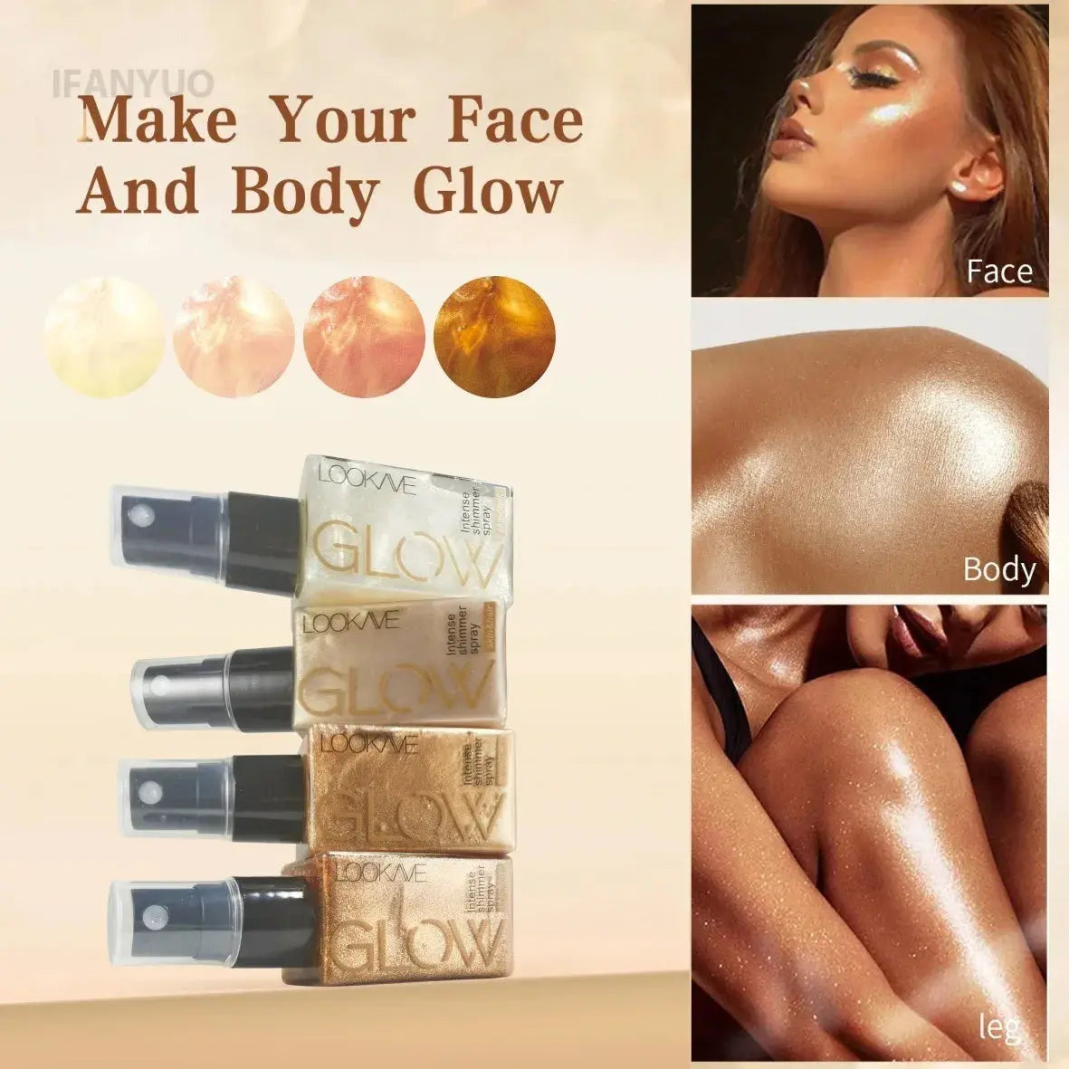 GlowLuxe Shimmering Body Oil – Deep Hydration & Iridescent Radiance for All-Day Glow IFANYUO Cosmetic Store