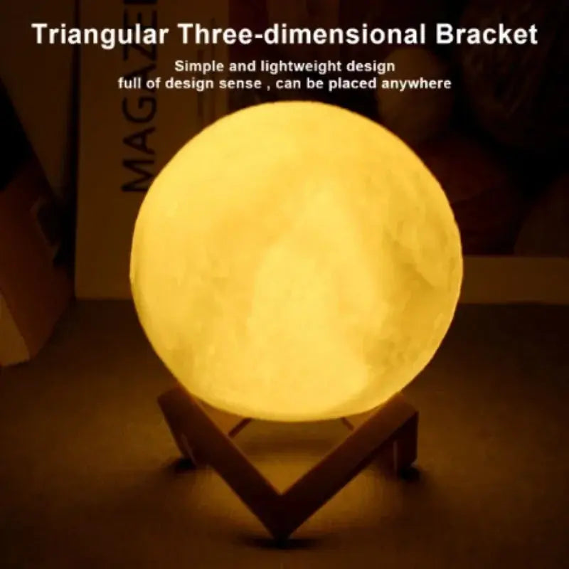 Enchanting 3D Moon Lamp | Cordless LED Night Light with Stand Stone's Store