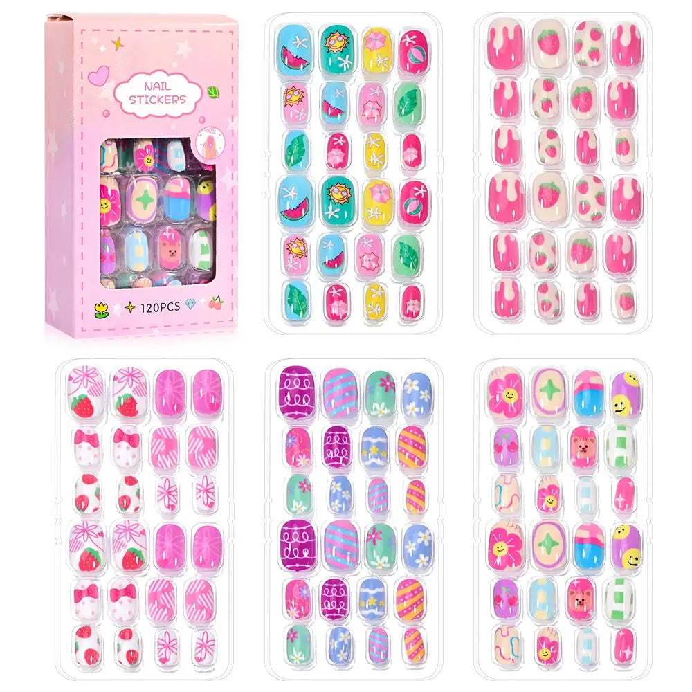 GlamTiny 520 Sparkly Nail Stickers for Kids – Mess-Free, Non-Toxic & Creative Nail Art Fun 123 Nail Art Store