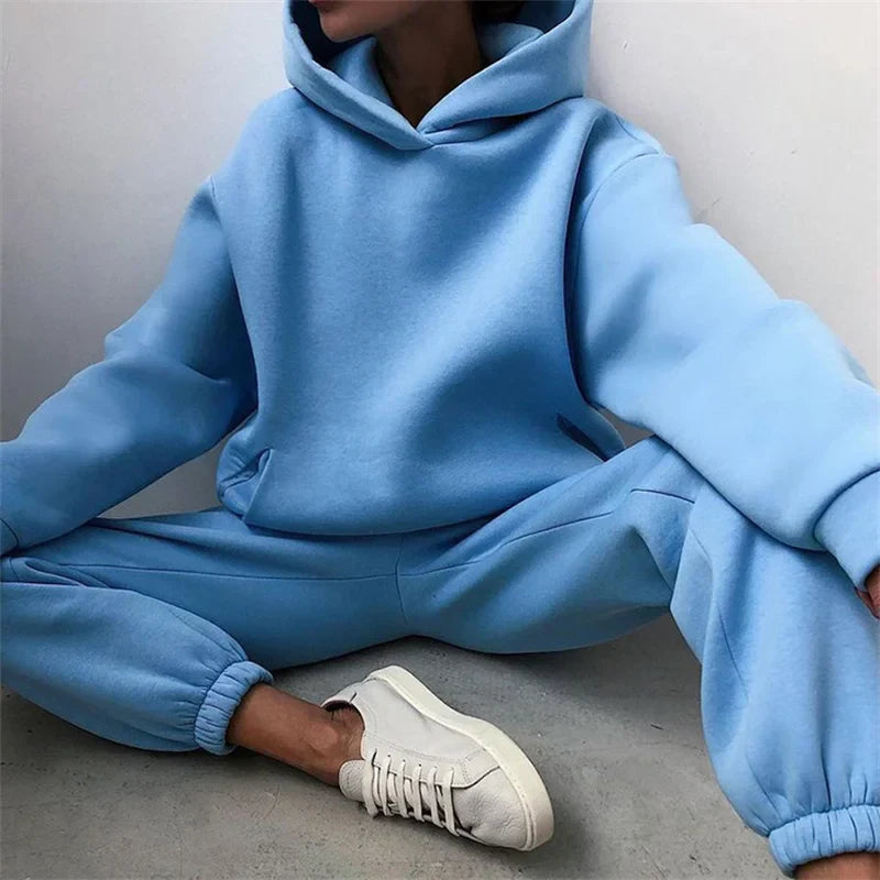 AuraLounge Cloud-Soft Oversized Hoodie & Pant Set Stone's Store