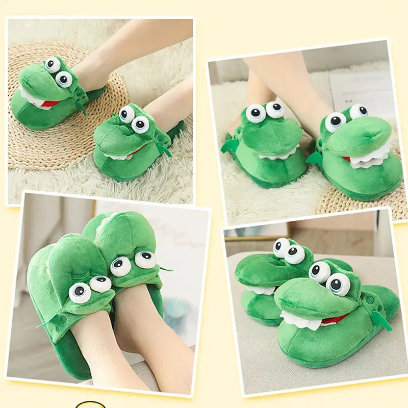 CrocCozy Funny Crocodile Slippers | Plush, Non-Slip Comfort for All Ages HomeMuseum Store