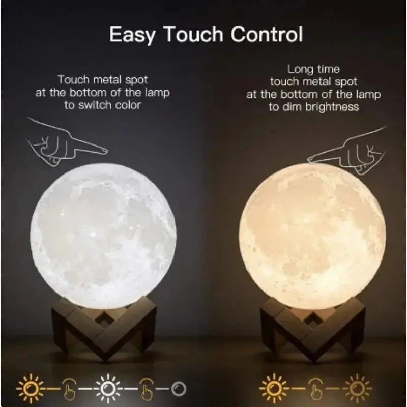 Enchanting 3D Moon Lamp | Cordless LED Night Light with Stand Stone's Store