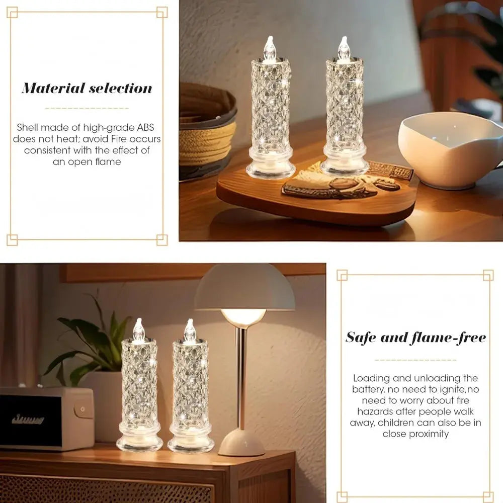 Crystal Rose LED Candles | Flameless, Sparkling Romantic Light Beautify Your Home Store