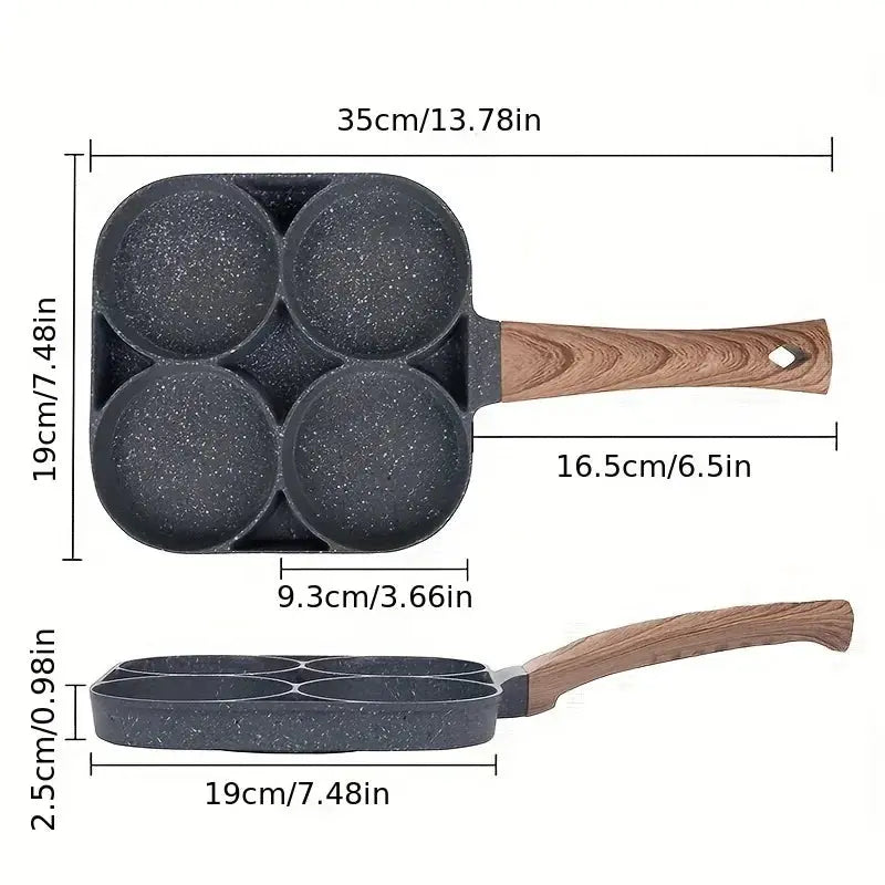 EggMaster 4-Hole Non-Stick Breakfast Pan | Quick & Even Cooking for Perfect Eggs & Pancakes Alibaba Gardening Store