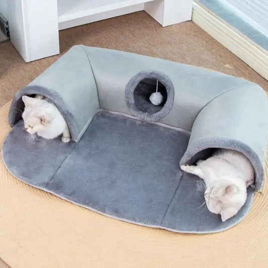 PurrPlay 3-in-1 Cat Tunnel Bed | A Hideaway, Playground & Nap Spot AIHOME Direct Store