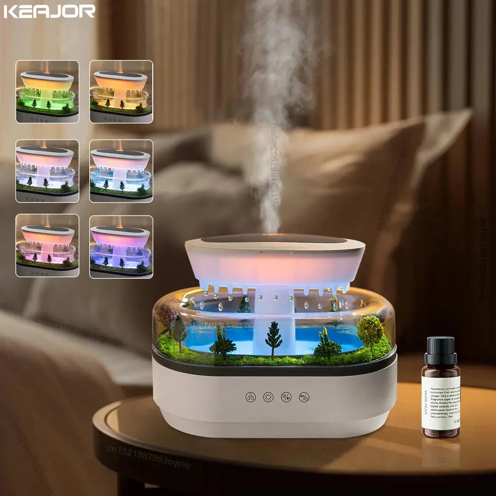 Raindrop Glow Cloud Humidifier | With Soothing Rain Sounds & Night Light - YNOM