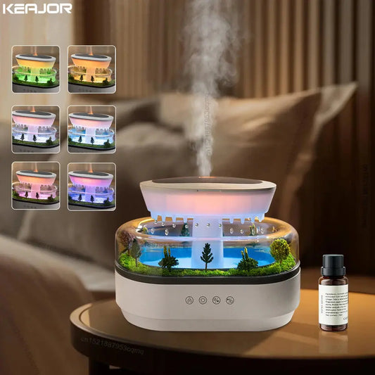 Raindrop Glow Cloud Humidifier | With Soothing Rain Sounds & Night Light - YNOM