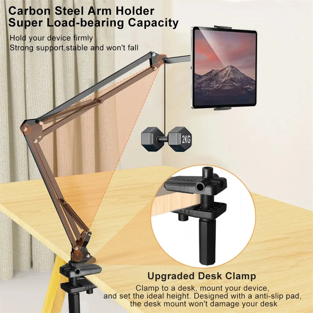 Hands-Free Bed Phone Mount – Adjustable Arm for Comfortable, Effortless Viewing Anywhere Hacrin 3C Store