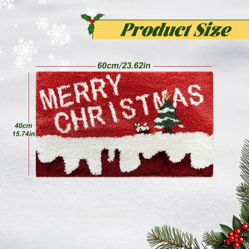 JollyWelcome Outdoor Christmas Doormat | Festive Santa & Gingerbread Man YNOM cornerstore