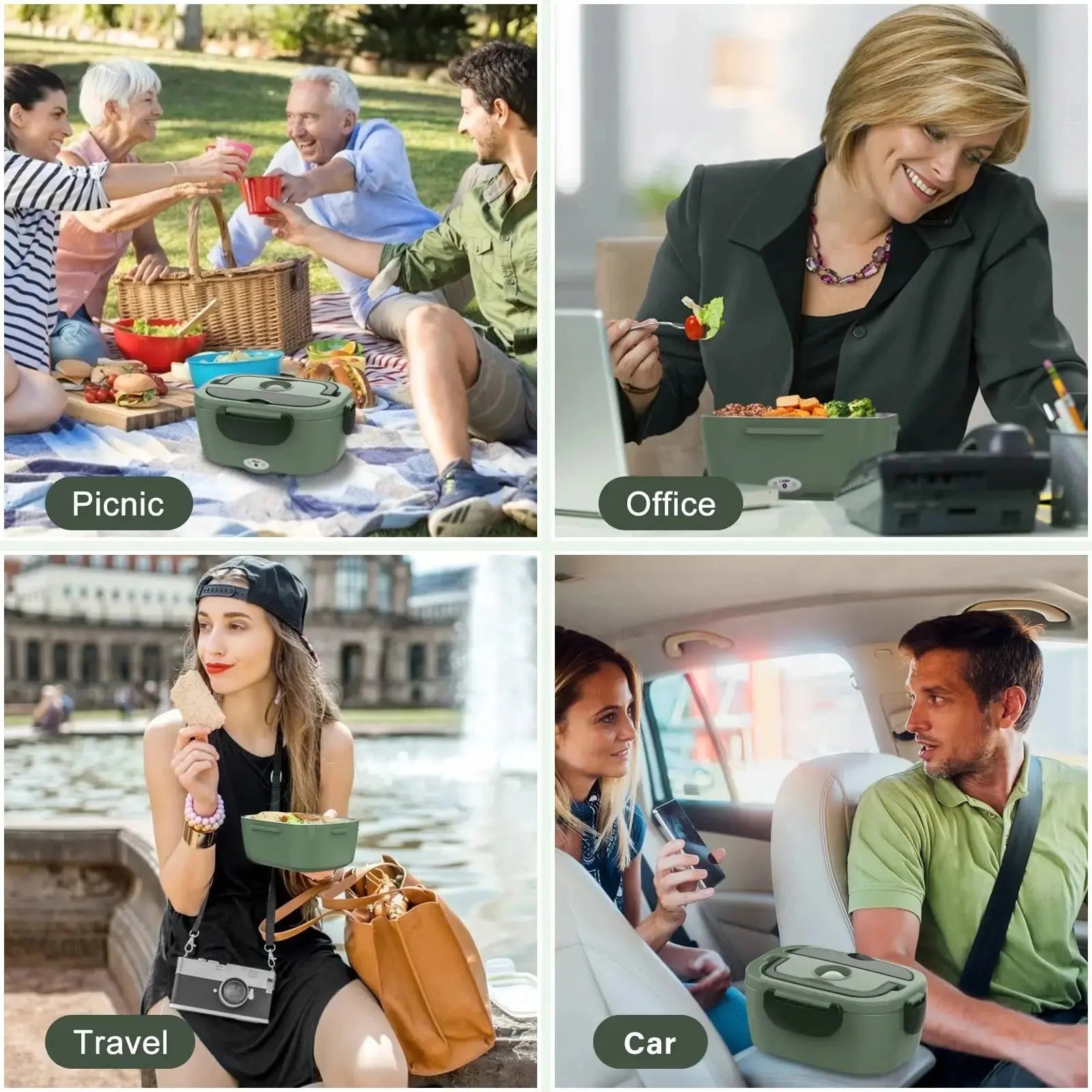 HotBoxGo Portable Electric Lunch Box – Keep Meals Hot & Fresh Anywhere | USB Food Warmer for Travel, Work & Car Hmeily Official Store
