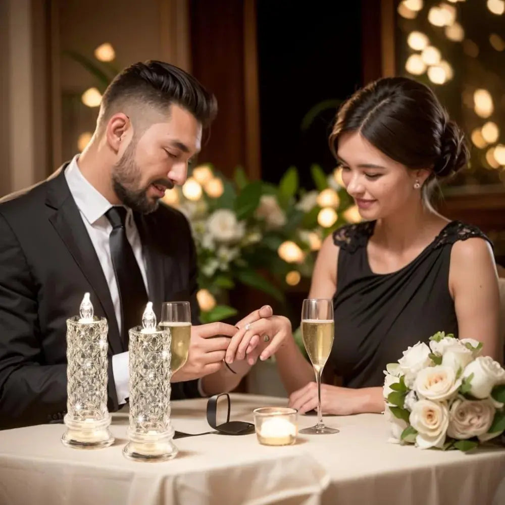 Crystal Rose LED Candles | Flameless, Sparkling Romantic Light Beautify Your Home Store