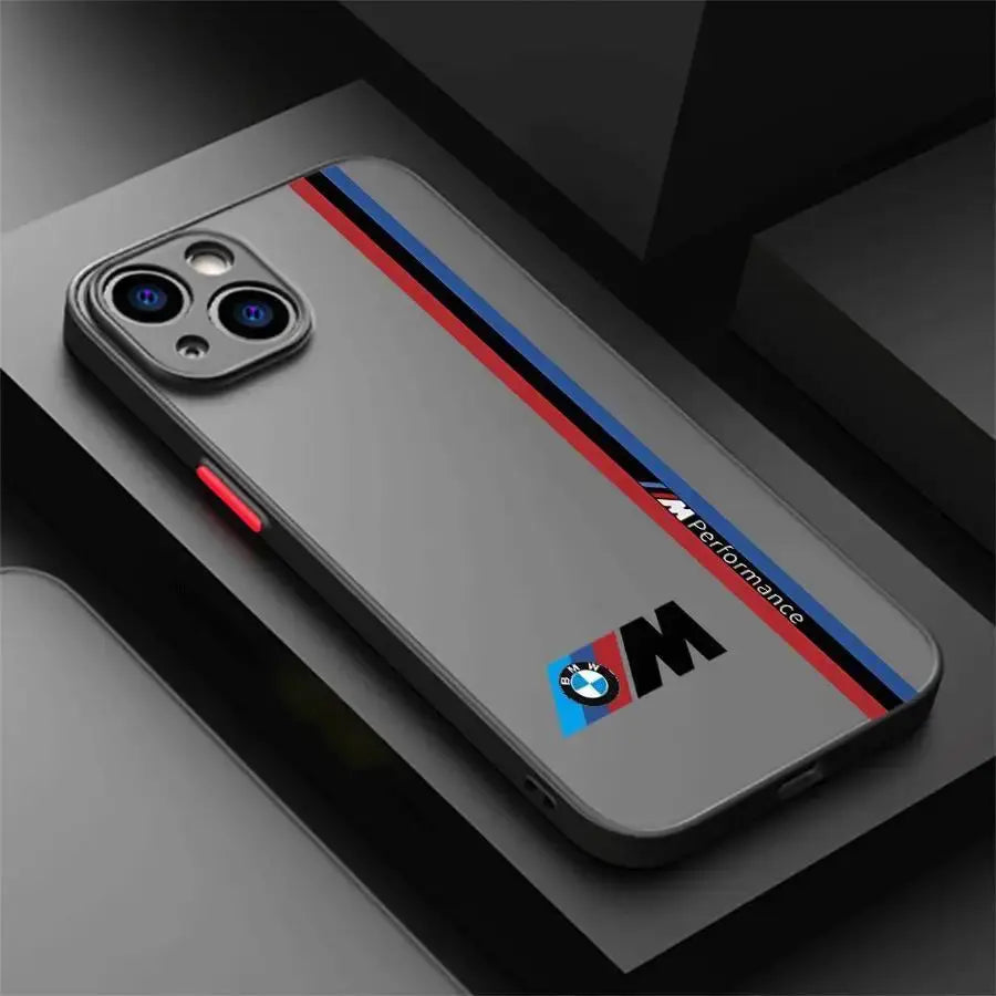 BMW Luxury Sports Car Design Shockproof Case for iPhone 16 15 14 13 12 11 Pro Max XR XS X SE – Transparent Black Edge Cover FLOVAR Global Store