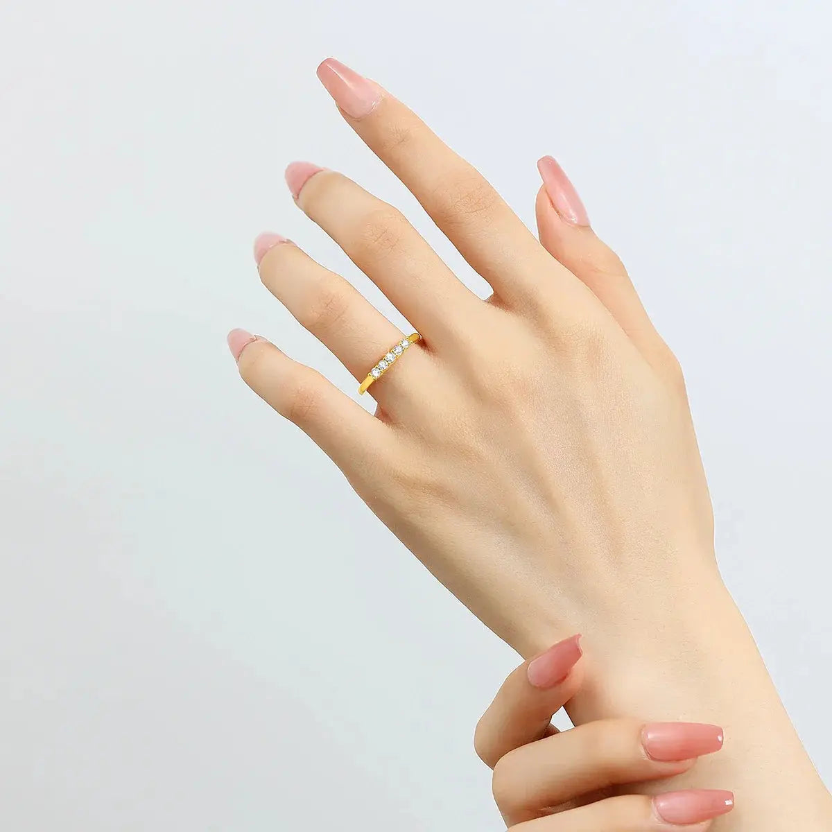 Aurora 18K Real Gold Moissanite Ring – Certified Luxury Bridal Jewelry ZF Silver Store