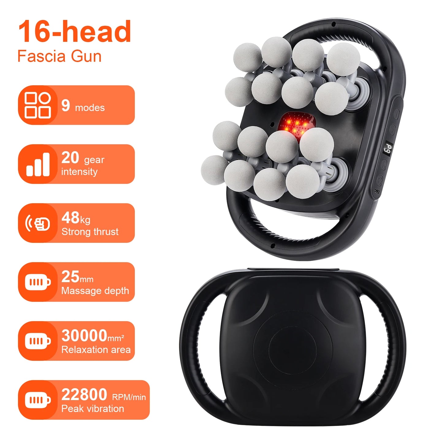 DeepStrike Pro Percussion Massage Gun | 16-Head Deep Tissue Therapy Foreverlily Korea Store