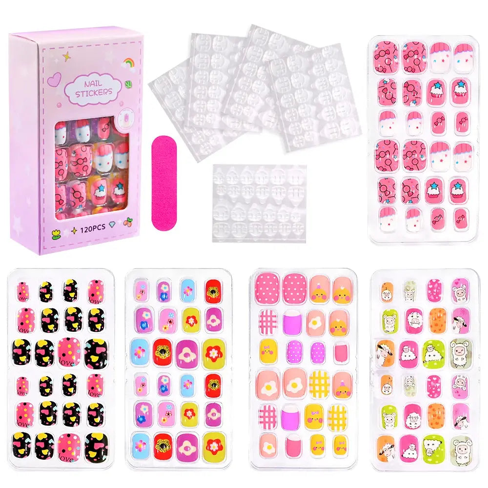 GlamTiny 520 Sparkly Nail Stickers for Kids – Mess-Free, Non-Toxic & Creative Nail Art Fun 123 Nail Art Store