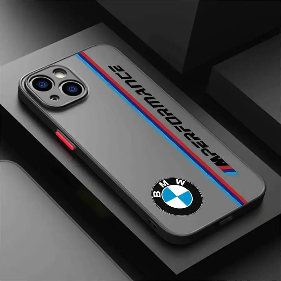 BMW Luxury Sports Car Design Shockproof Case for iPhone 16 15 14 13 12 11 Pro Max XR XS X SE – Transparent Black Edge Cover FLOVAR Global Store
