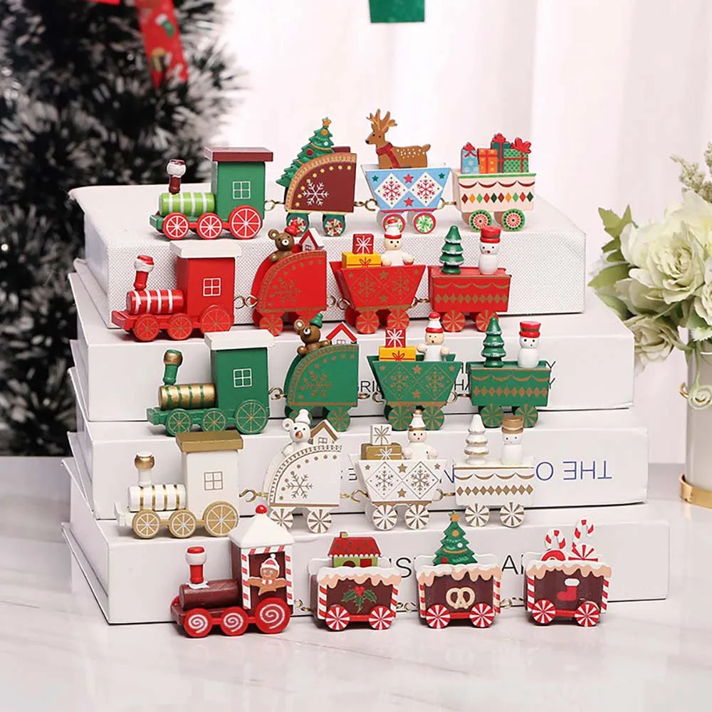 HolidayExpress Christmas Train Decoration | Classic Wooden Mantel & Table Decor Party Wonders Store