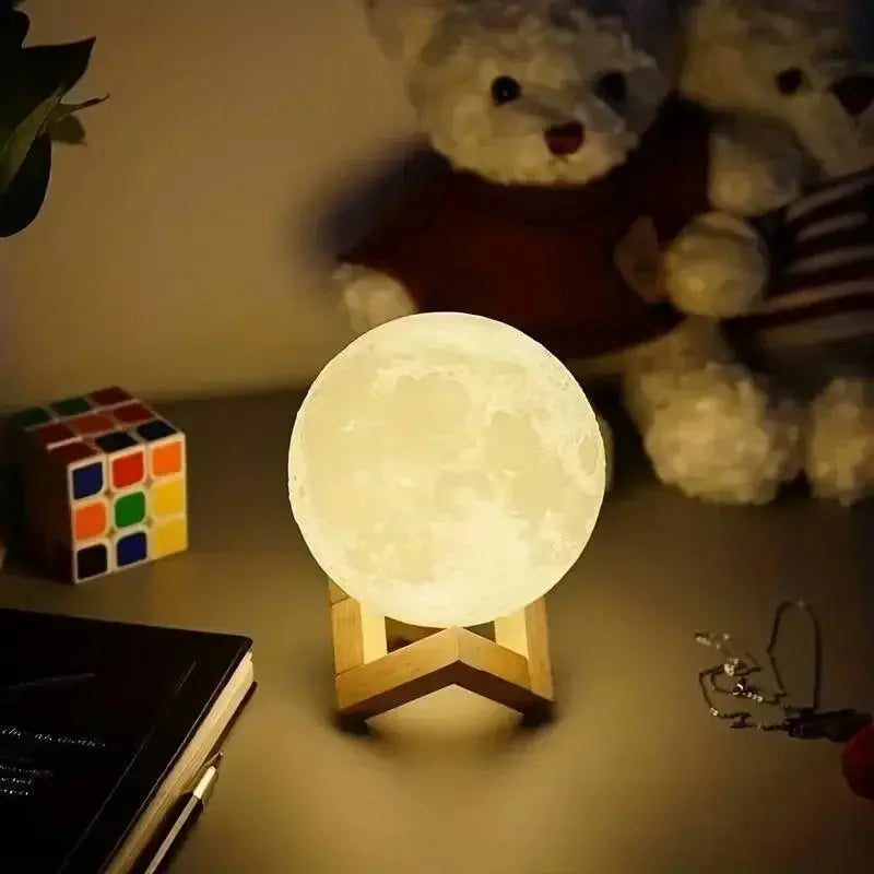 Enchanting 3D Moon Lamp | Cordless LED Night Light with Stand Stone's Store