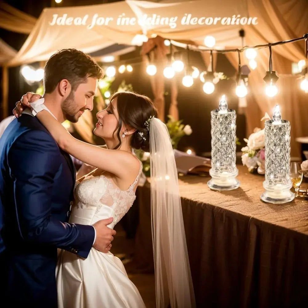 Crystal Rose LED Candles | Flameless, Sparkling Romantic Light Beautify Your Home Store