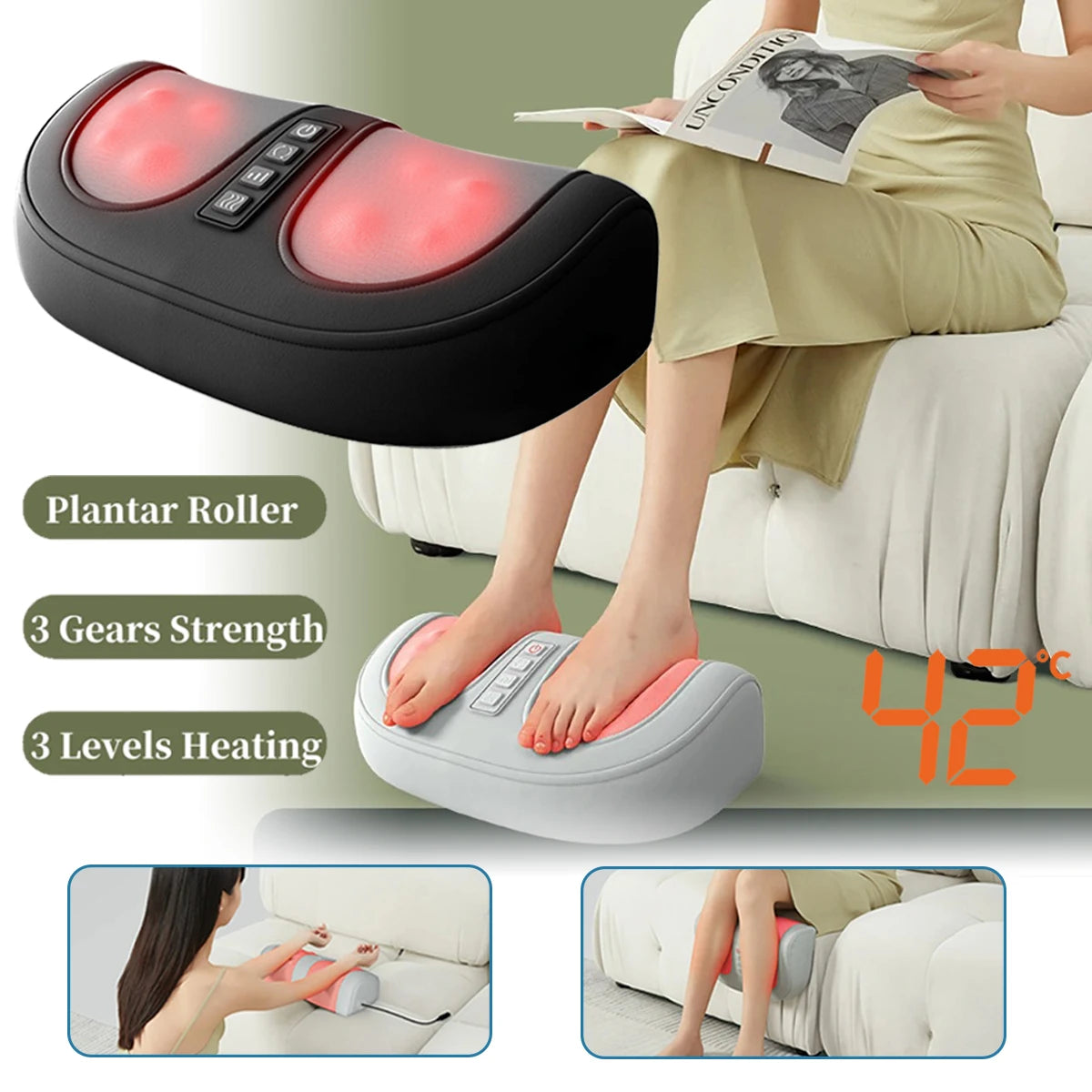 The CloudRest Heated Massage Footrest | Under Desk Ergonomic Support - YNOM cornerstore