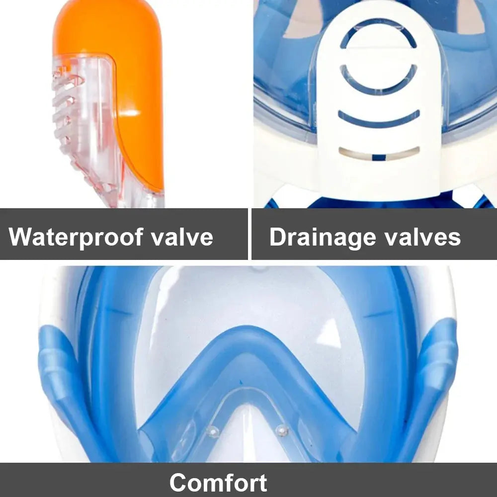 AquaVision 180° Full Face Snorkel Mask | Anti-Fog & Easy-Breathe Design XIAOTERR Store