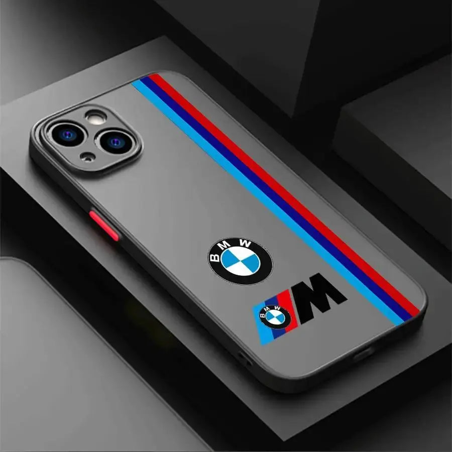 BMW Luxury Sports Car Design Shockproof Case for iPhone 16 15 14 13 12 11 Pro Max XR XS X SE – Transparent Black Edge Cover FLOVAR Global Store