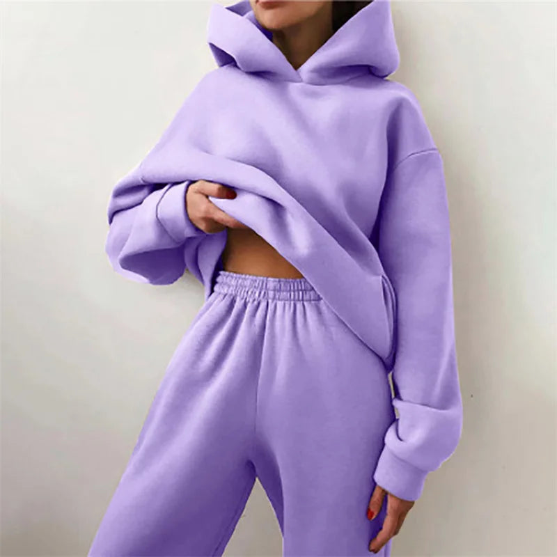 AuraLounge Cloud-Soft Oversized Hoodie & Pant Set Stone's Store