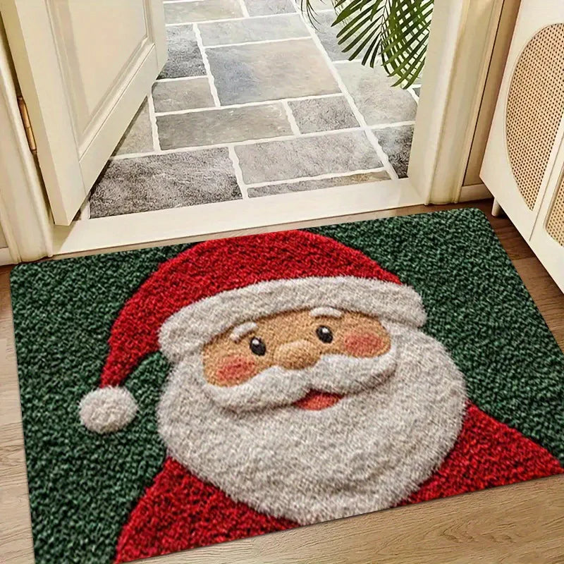 JollyWelcome Outdoor Christmas Doormat | Festive Santa & Gingerbread Man YNOM cornerstore
