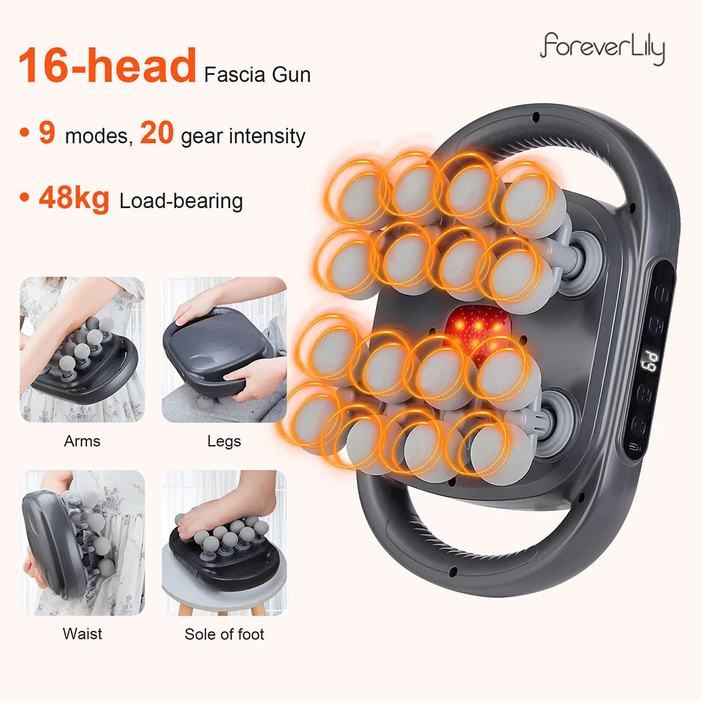 DeepStrike Pro Percussion Massage Gun | 16-Head Deep Tissue Therapy Foreverlily Korea Store