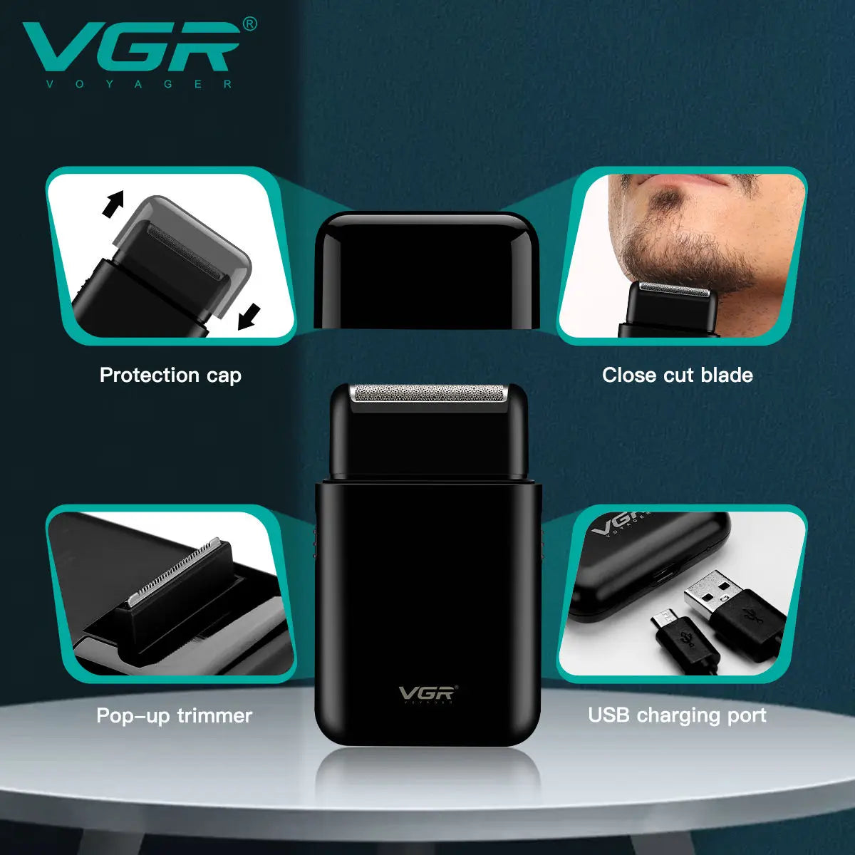 GroomGo V-390 Pocket Shaver | USB-Rechargeable & Cordless Foil Razor YNOM cornerstore