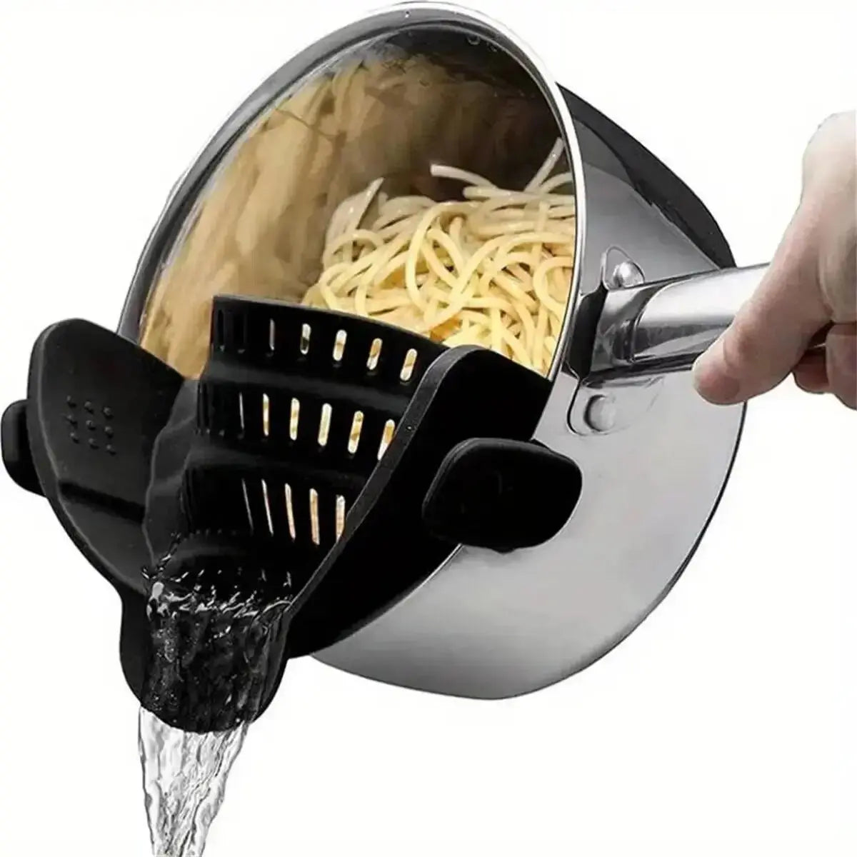 StrainWise Clip-On Silicone Strainer | The Hands-Free Draining Hack - YNOM