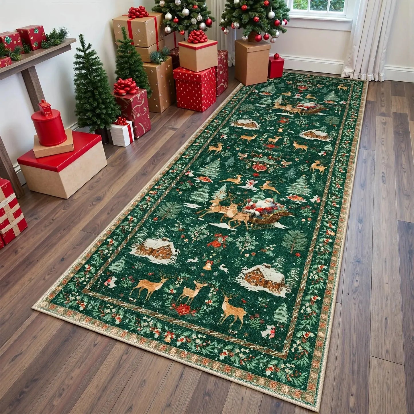 SantaStep – Cozy Christmas Tree Carpet Runner | Festive Anti-Slip Holiday Rug Shop1103185396 Store