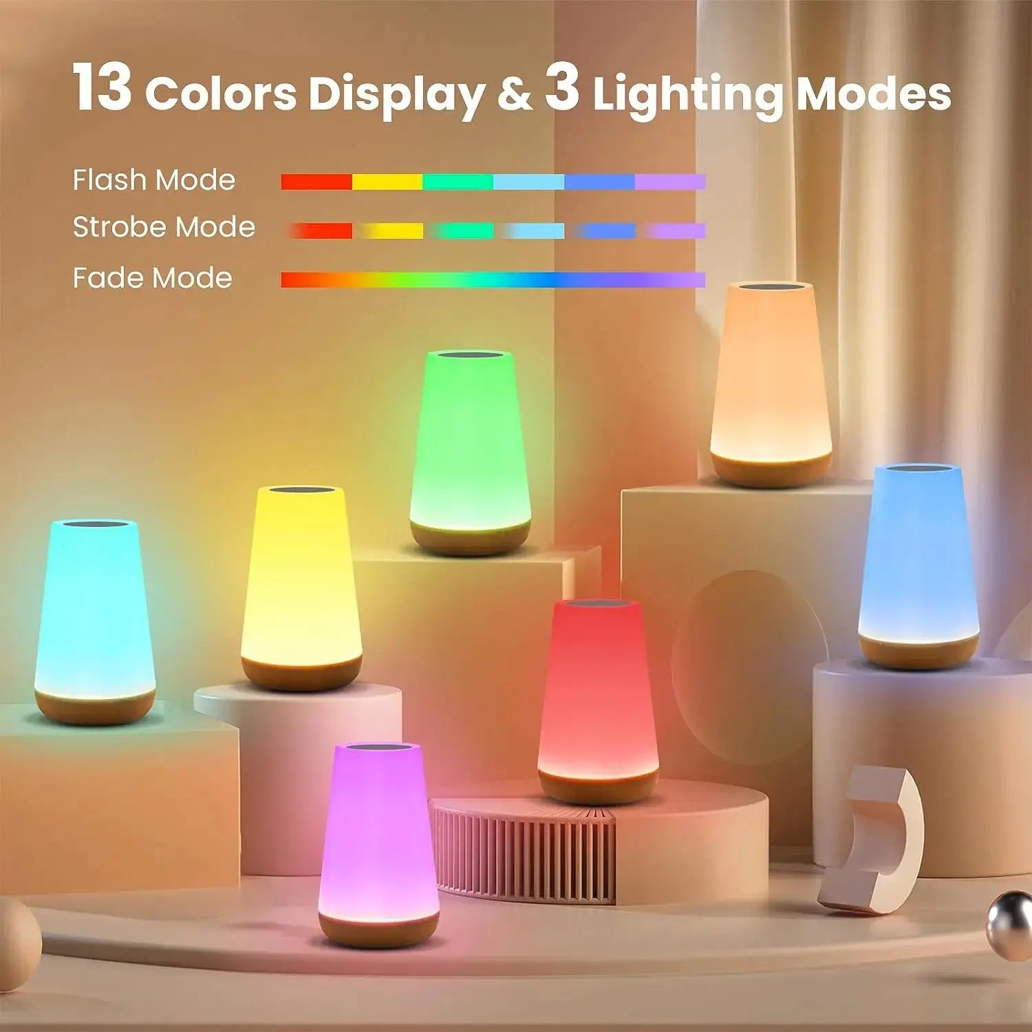 AuraGlow Touch & Remote Control LED Lamp | 13 Dimmable RGB Colors Shop1103839686 Store